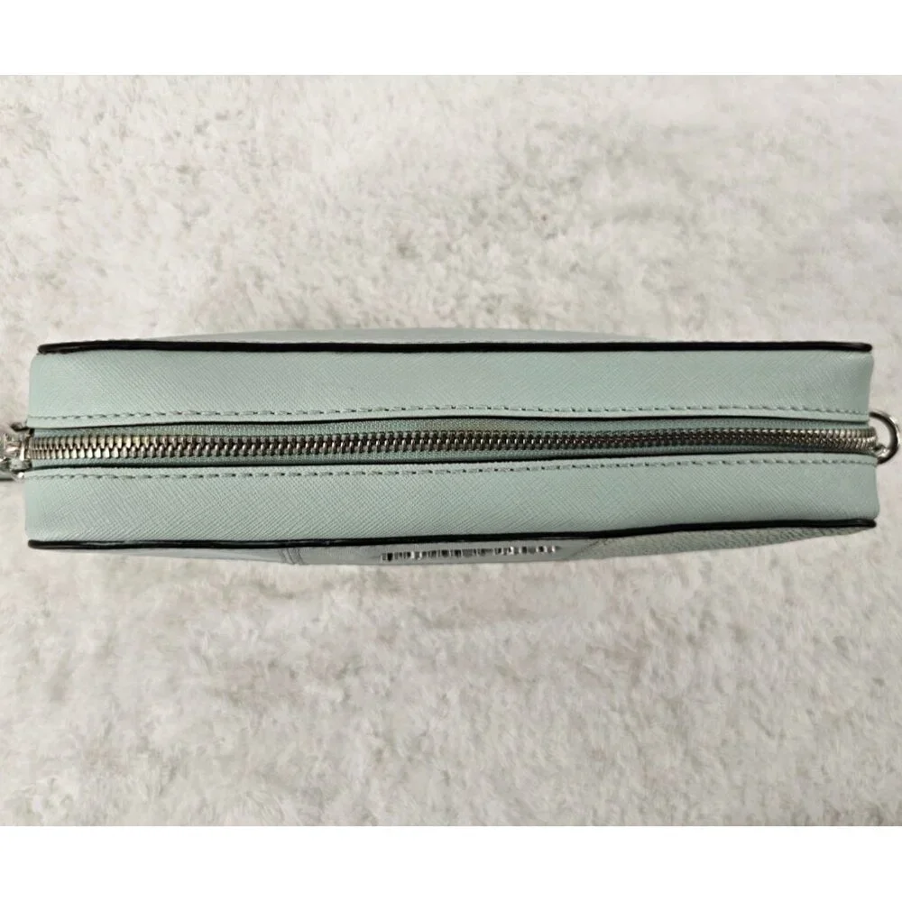 MICHAEL KORS Mint Green Patchwork Tiles Jet Set Camera Crossbody Bag Chain Strap